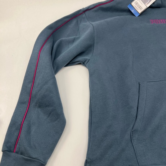 Puma Fleece Hoodie with Subtle Pink Accents - Picture 3 of 6